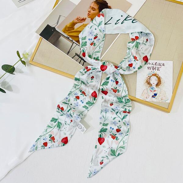 

Leaf Print Scarf, Multicolor