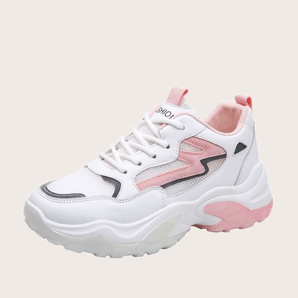

Lace Up Front Chunky Sneakers, White