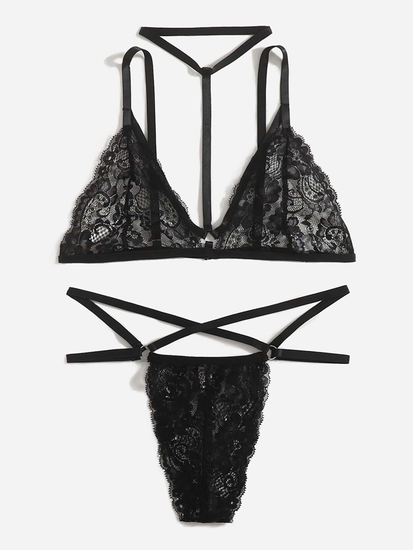 Lencería Sexy para Mujeres Transparente Liso Sexy - Negro - Ver 1