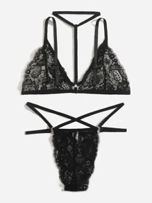 Lencería Sexy para Mujeres Transparente Liso Sexy - Negro - Ver 2