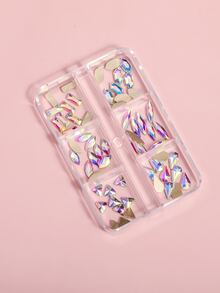 1 hộp trang trí móng rhinestone - Hồng - Xem 3