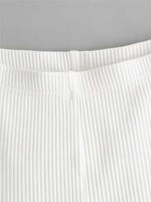 SHEIN Chicas 3 piezas Leggings algodón tejido de canalé - Multicolor - Ver 4