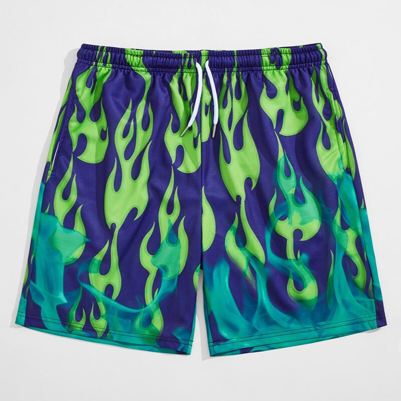 

Guys Fire Graphic Drawstring Shorts, Multicolor