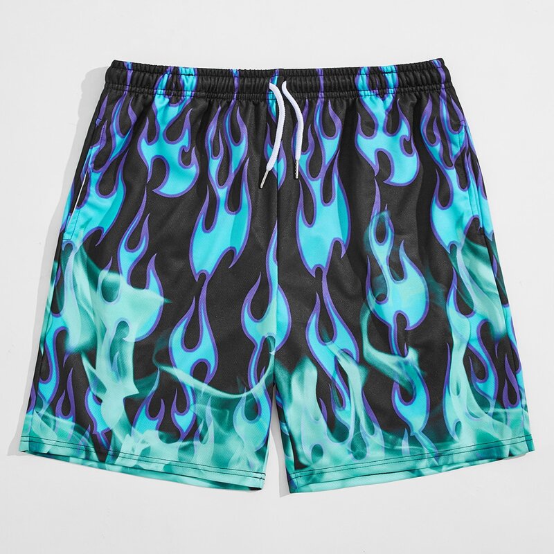 

Guys Fire Graphic Drawstring Shorts, Multicolor