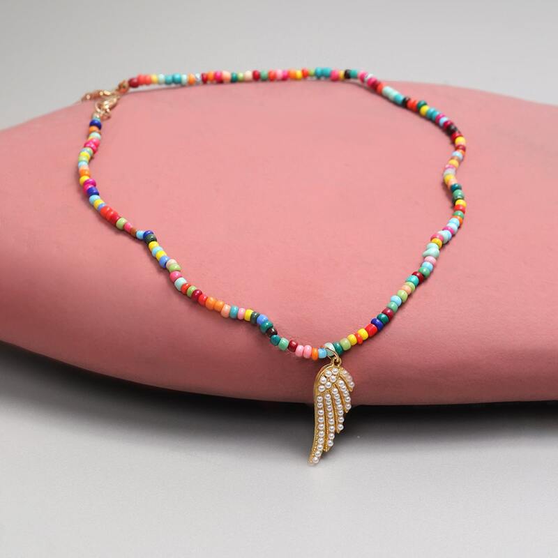 

Color Block Beaded Necklace, Multicolor