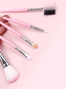 Set de 5 piezas de mini brochas de maquillaje para niños, juego de brochas de maquillaje/cosméticas, set de brochas, kit de brochas de maquillaje, set de brochas de maquillaje, kit de maquillaje completo, set de brochas de maquillaje, kit de maquillaje completo, kit de brochas, set de brochas de maquillaje, set de regalo de maquillaje - Rosa - Ver 3