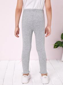 Niñas Leggings con conejo con lazo delantero - Gris Claro - Ver 2