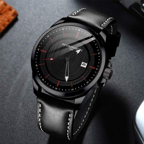 

Men Round Pointer Date Quartz Watch