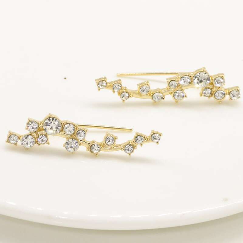 

2pcs Rhinestone Ear Cuff, Gold