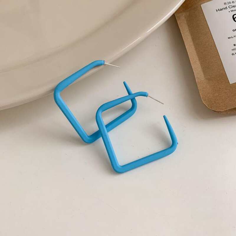 

Square Hoop Earrings, Blue