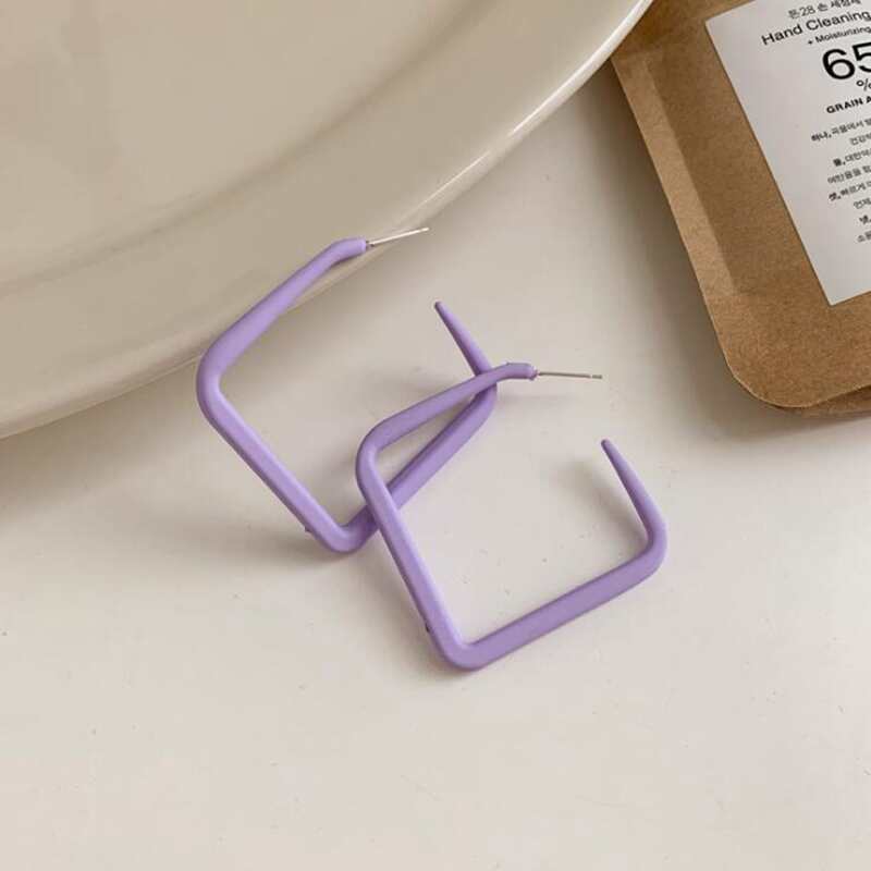 

Square Hoop Earrings, Purple