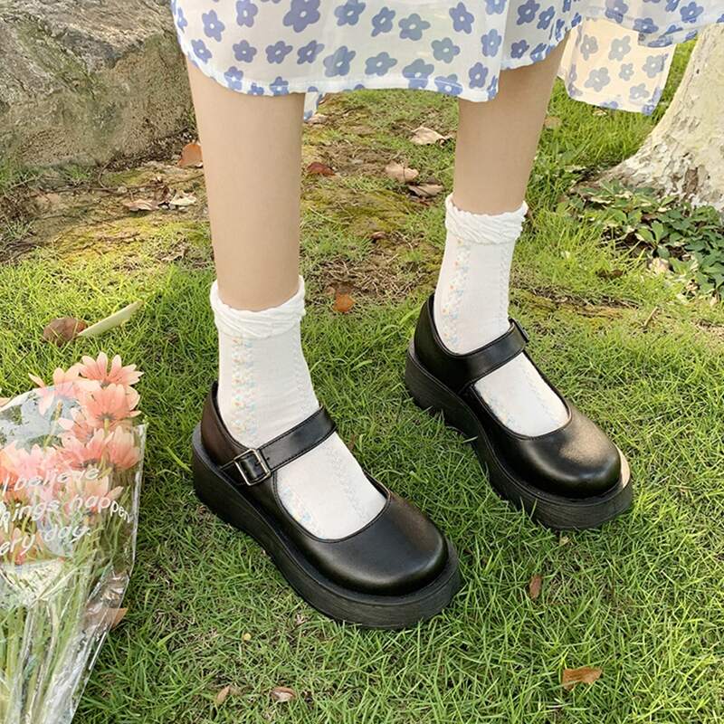 

Minimalist Buckle Strap Wedges, Black