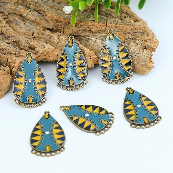 

6pcs Water-drop Shaped DIY Pendant, Multicolor