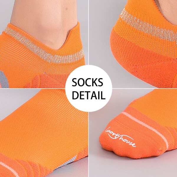 

Letter Graphic Ankle Socks, Orange