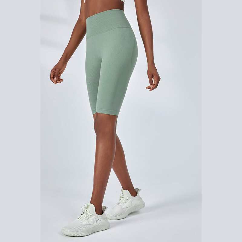 

High Waist Seamless Sports Shorts, Army green