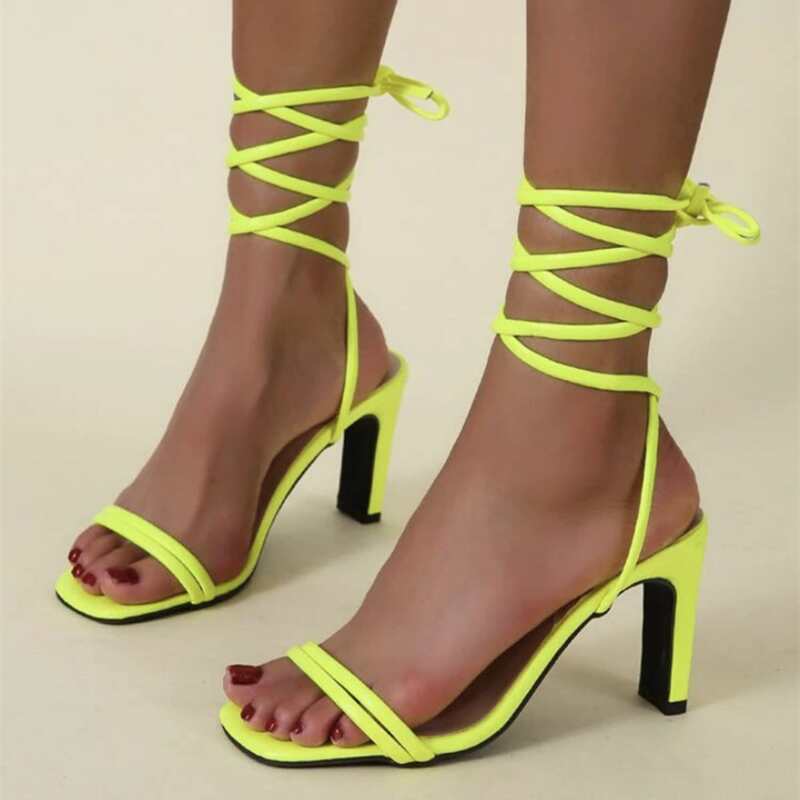 

Minimalist Tie Leg Gladiator Sandals, Green