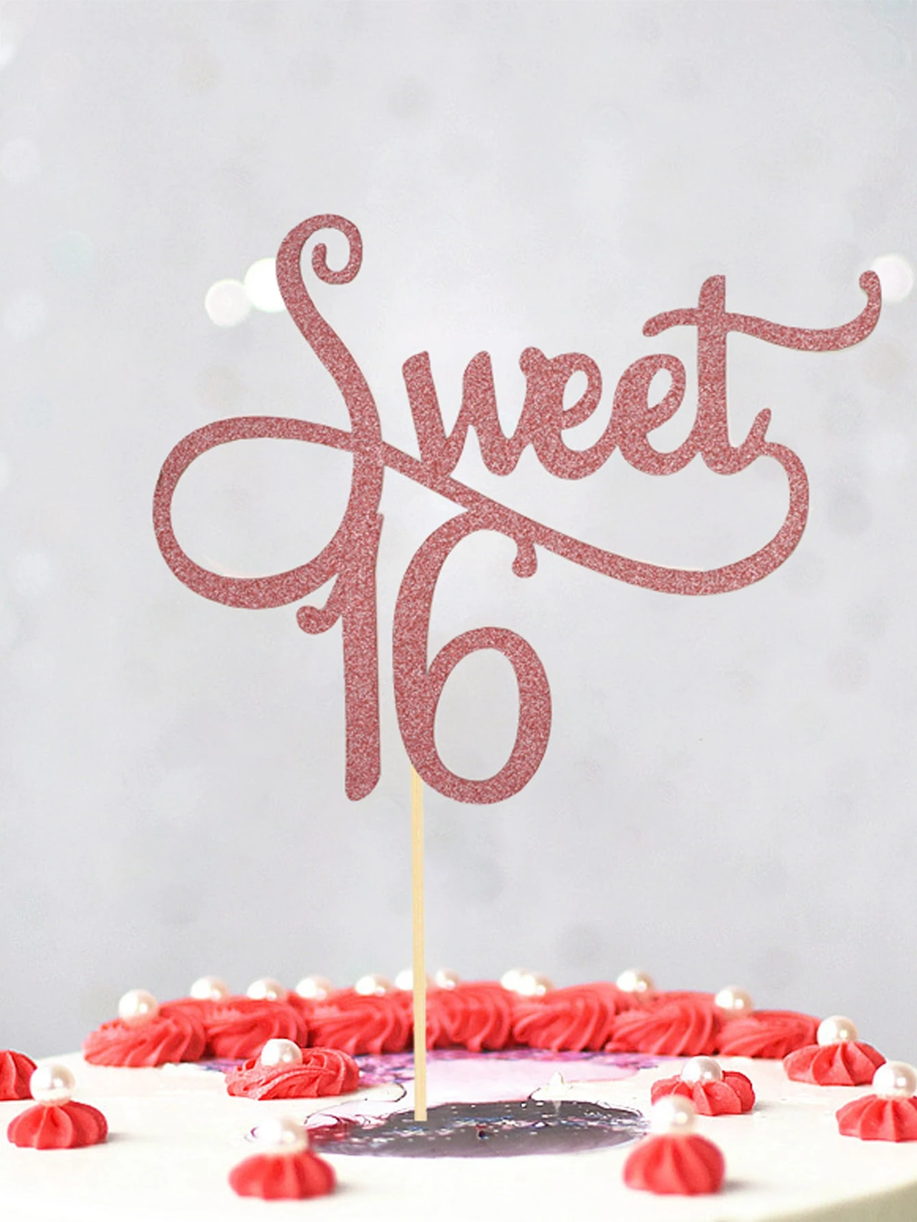 1個のキラキラ16歳の誕生日ケーキトッパー