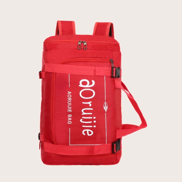 

Men Letter Graphic Backpack, Red
