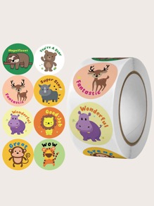 1roll Cartoon Animal Gift Sticker - Nhiều màu - Xem 1