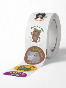 1roll Cartoon Animal Gift Sticker - Nhiều màu - Xem 2