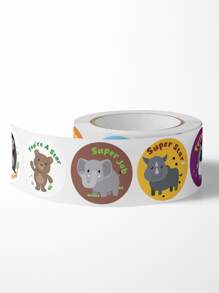 1roll Cartoon Animal Gift Sticker - Nhiều màu - Xem 3