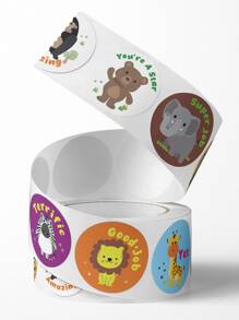 1roll Cartoon Animal Gift Sticker - Nhiều màu - Xem 5