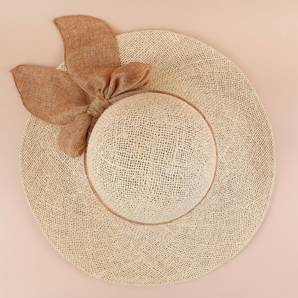 

Bow Decor Sun Hat, Khaki