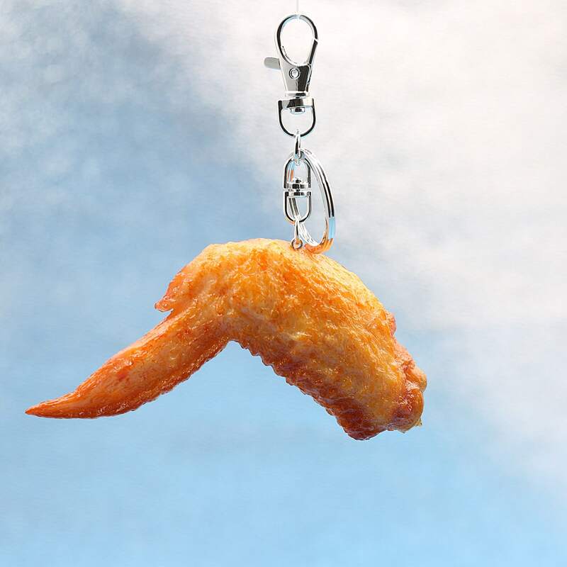 

Simulation Chicken Wing Bag Charm, Silver