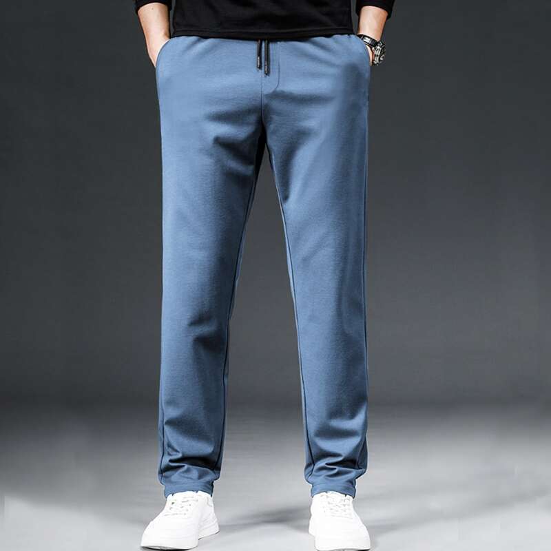 

Guys Solid Straight Leg Pants, Dusty blue