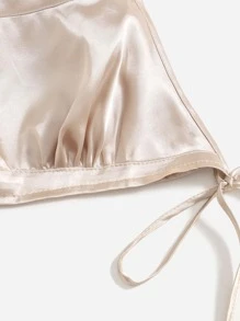 3入組側繫帶緞面吊帶睡衣套裝 - 彩色 - 查看 5