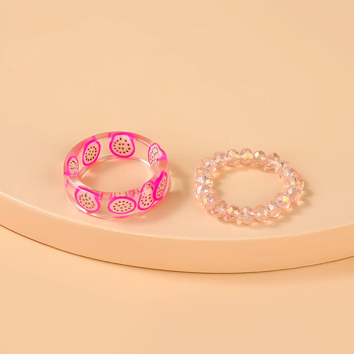 

2pcs Fruit Decor Ring, Multicolor