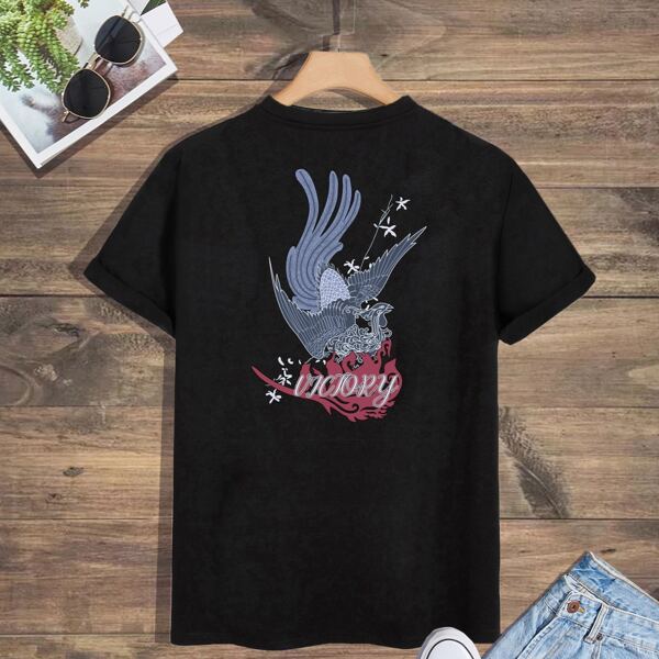 

Men Letter Graphic Tee, Black