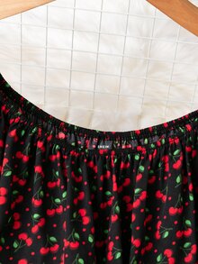 Blusa con estampado de cereza - Multicolor - Ver 5