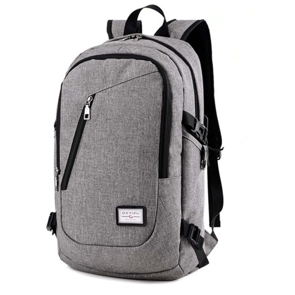 

Men Zip Front Large Capacity Backpack, Grey