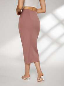 Modelyn Falda lado bajo con abertura - Rosa vieja - Ver 2