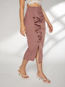 Modelyn Falda lado bajo con abertura - Rosa vieja - Ver 5