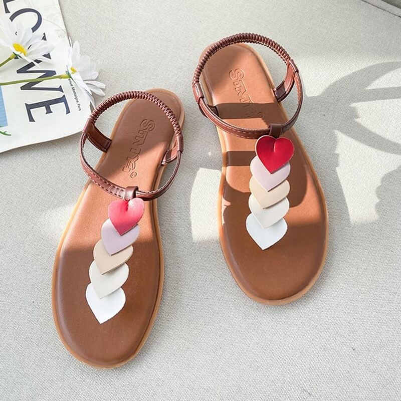 

Heart Decor Thong Sandals, Khaki