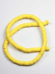 Phụ kiện trang sức tự làm bằng đất sét mềm đính cườm - Màu vàng - Xem 1