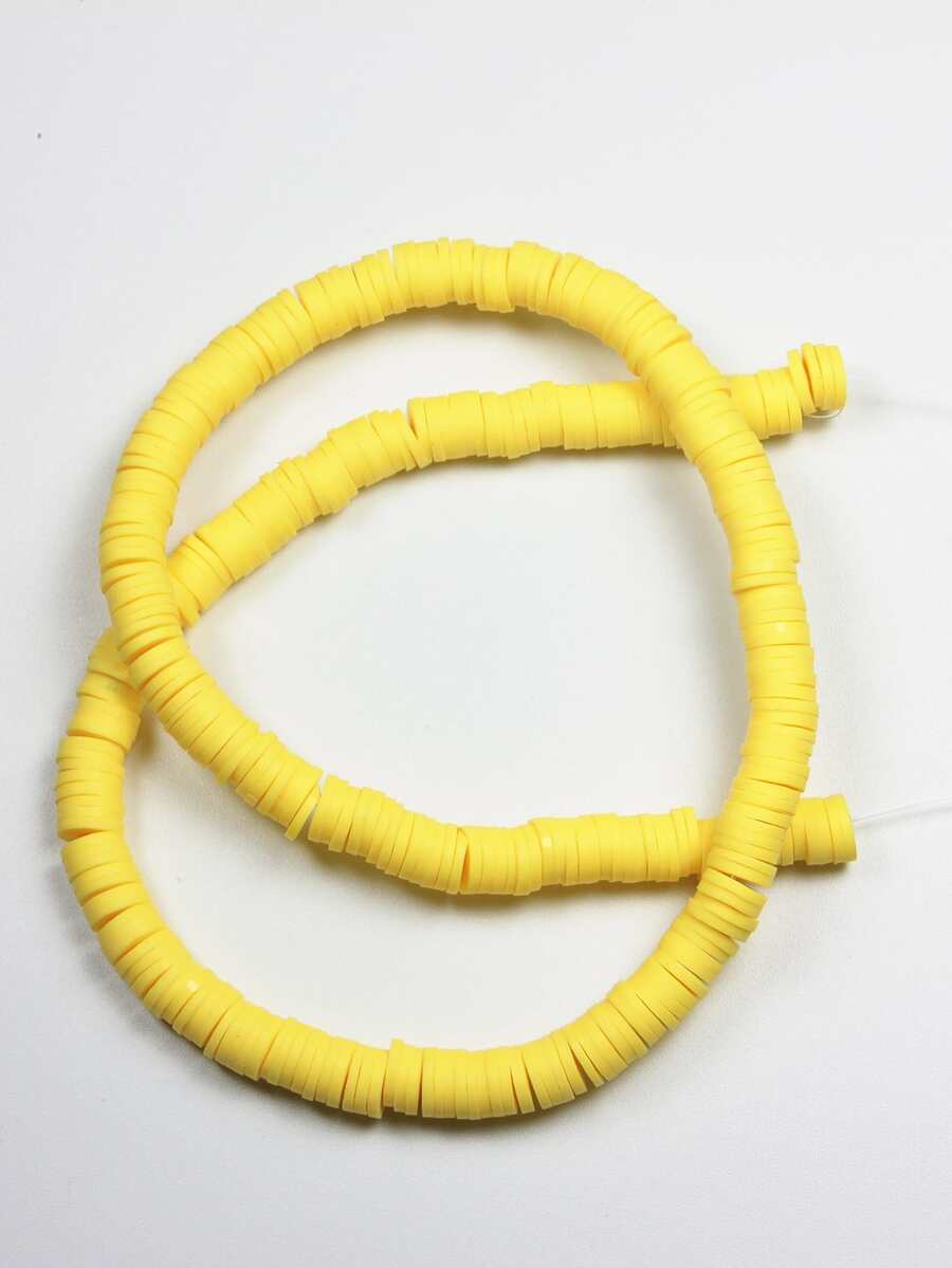 Phụ kiện trang sức tự làm bằng đất sét mềm đính cườm - Màu vàng - Xem 1