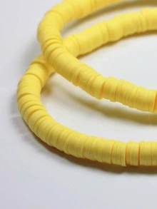 Phụ kiện trang sức tự làm bằng đất sét mềm đính cườm - Màu vàng - Xem 2