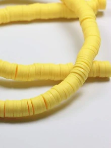 Phụ kiện trang sức tự làm bằng đất sét mềm đính cườm - Màu vàng - Xem 3