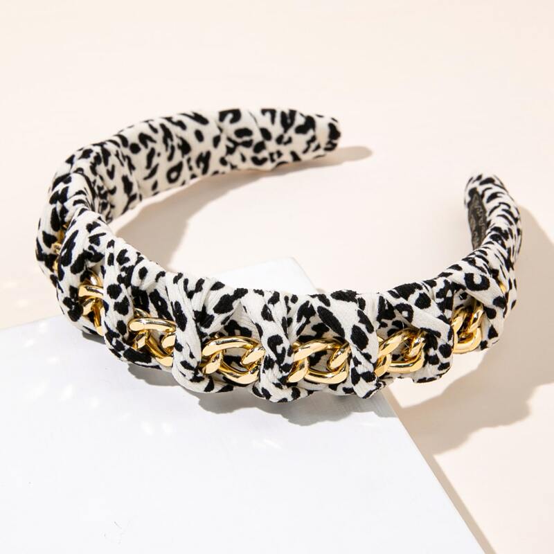 

Chain Decor Headband, Black and white