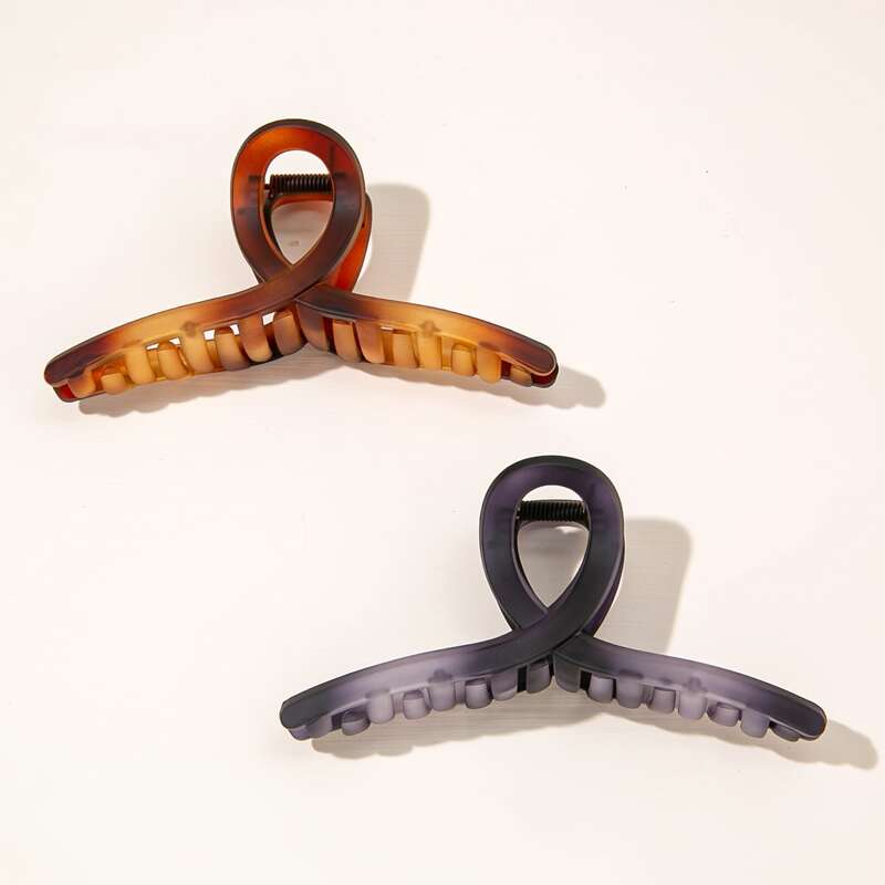 

2pcs Simple Hair Claw, Multicolor
