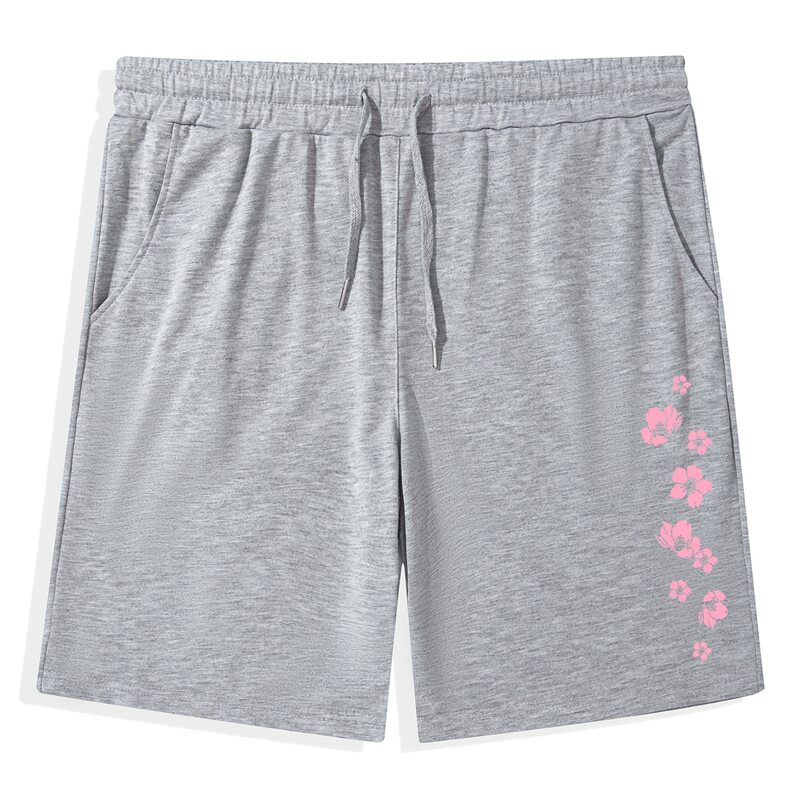 

Guys Floral Print Drawstring Shorts, Light grey