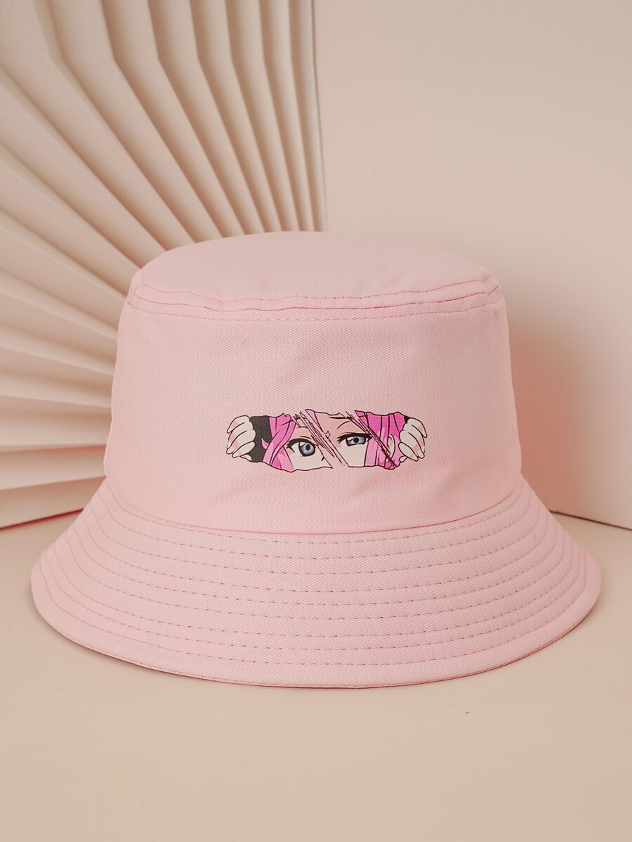 Gorro con hebilla con estampado de dibujos animados - Rosa - Ver 1