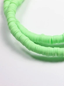 Phụ kiện trang sức tự làm bằng đất sét mềm đính cườm - Màu xanh Bạc hà - Xem 2