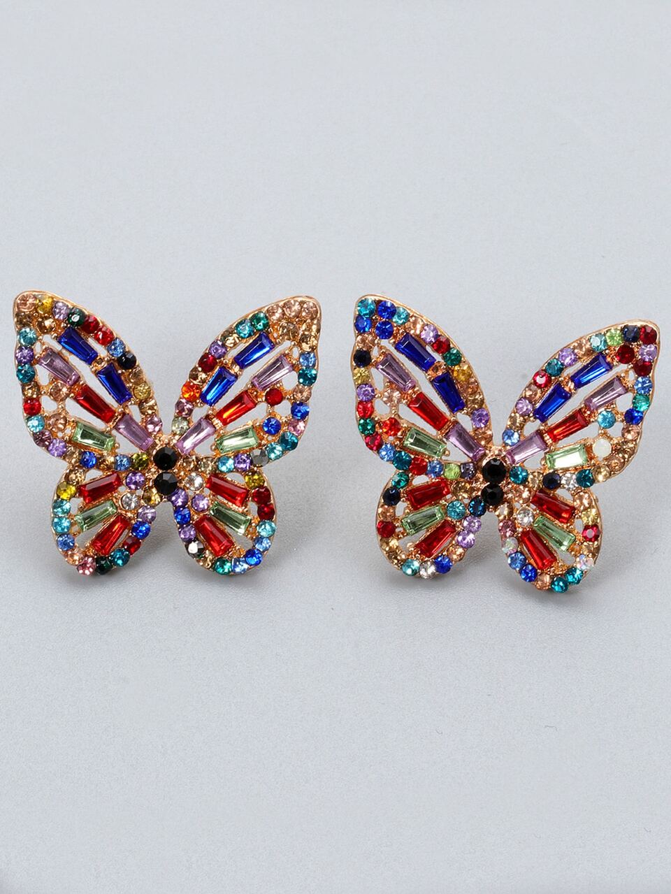 Rhinestone Butterfly Decor Stud Earrings