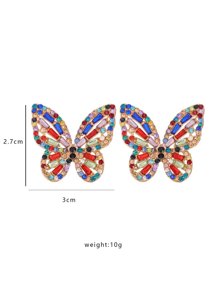 juran Hoa tai đinh tán trang trí bằng bướm Rhinestone - Nhiều màu - Xem 3