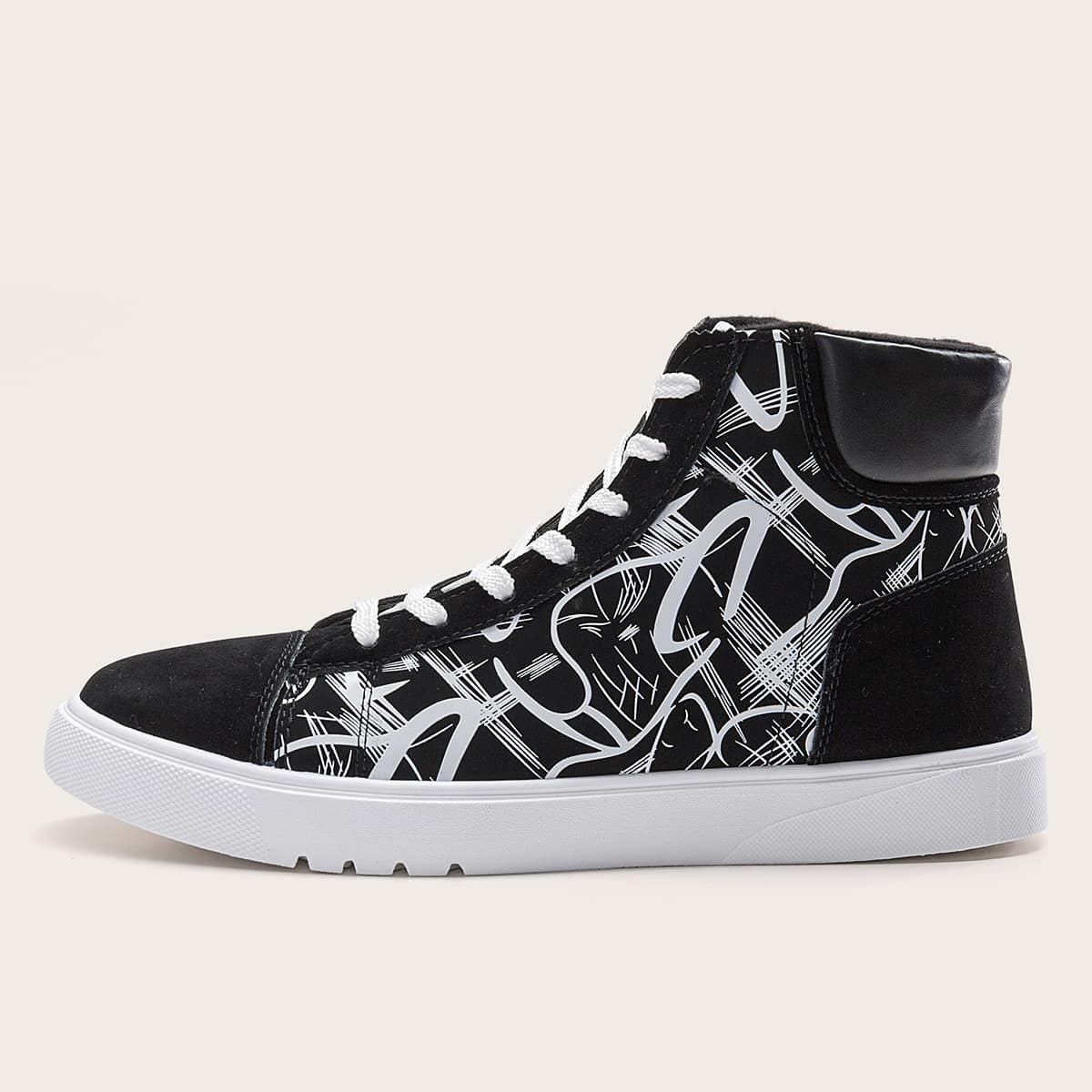 

Guys Lace-up Front High Top Sneakers, Black