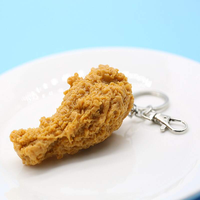 

Simulation Fried Drumstick Bag Charm, Silver